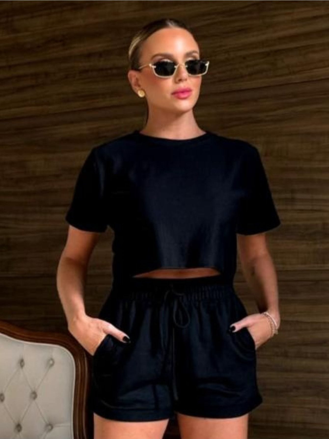 Female Moletinho Blouse + Short Comfort & Style Set