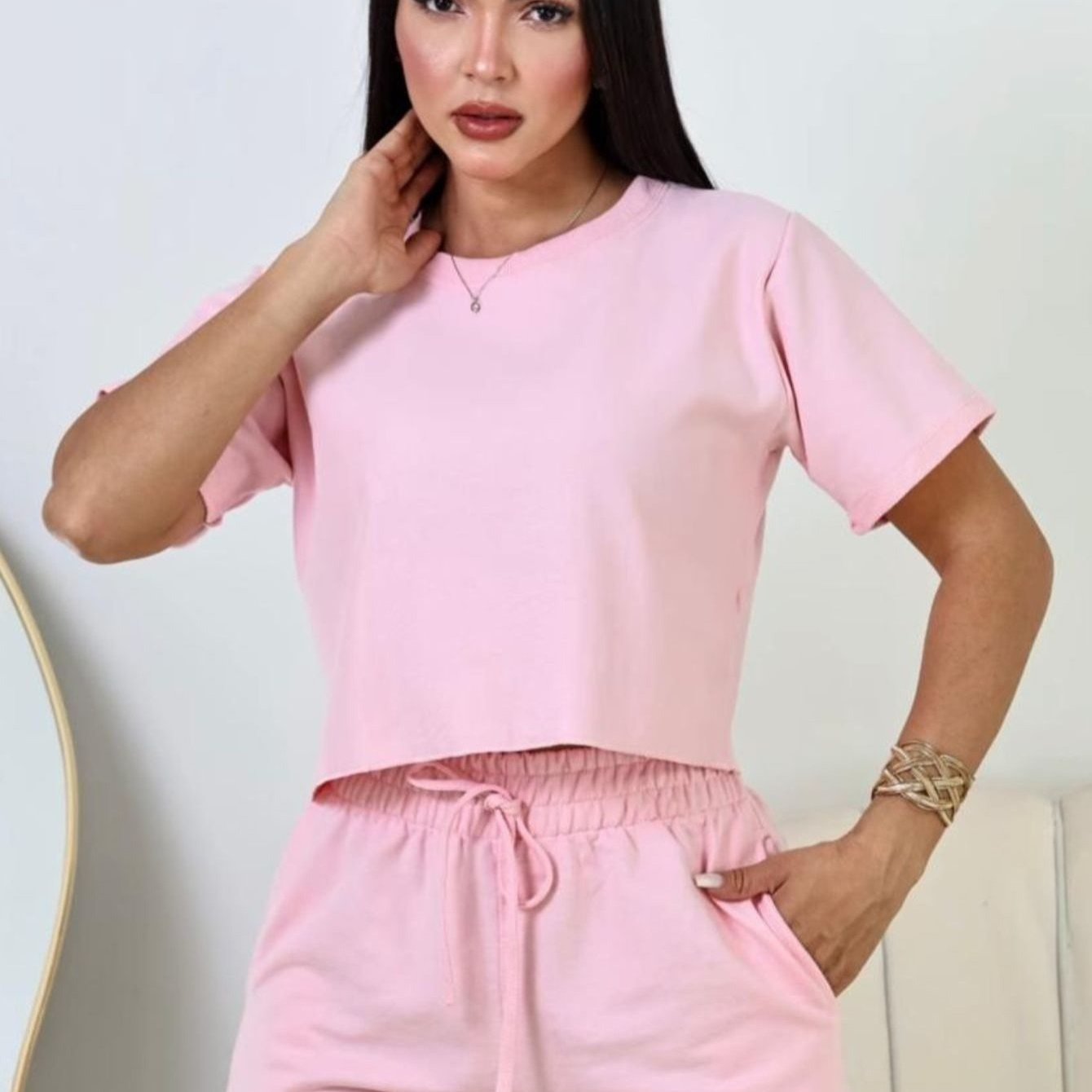 Female Moletinho Blouse + Short Comfort & Style Set