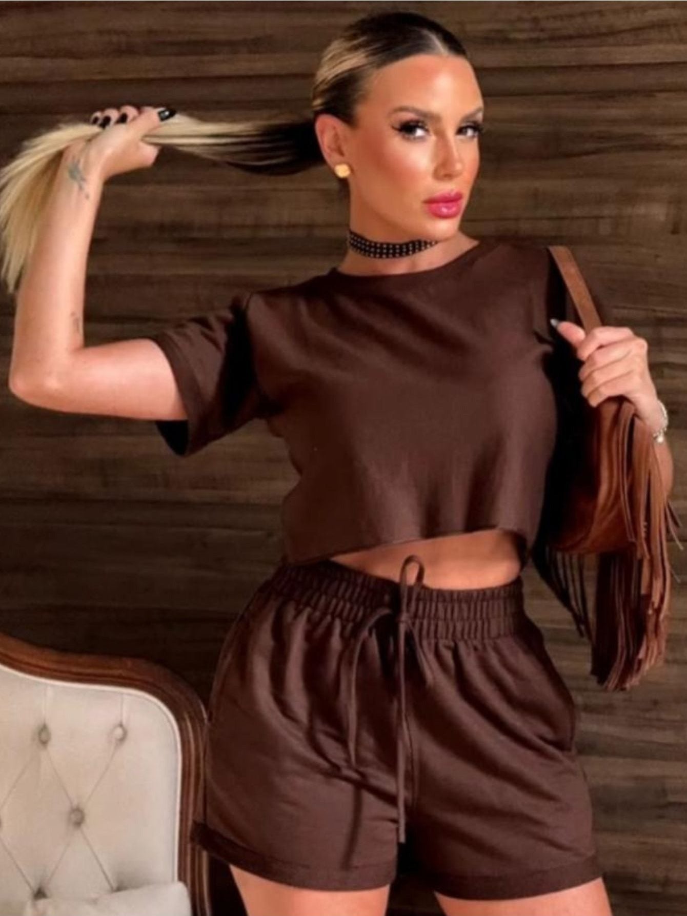 Female Moletinho Blouse + Short Comfort & Style Set