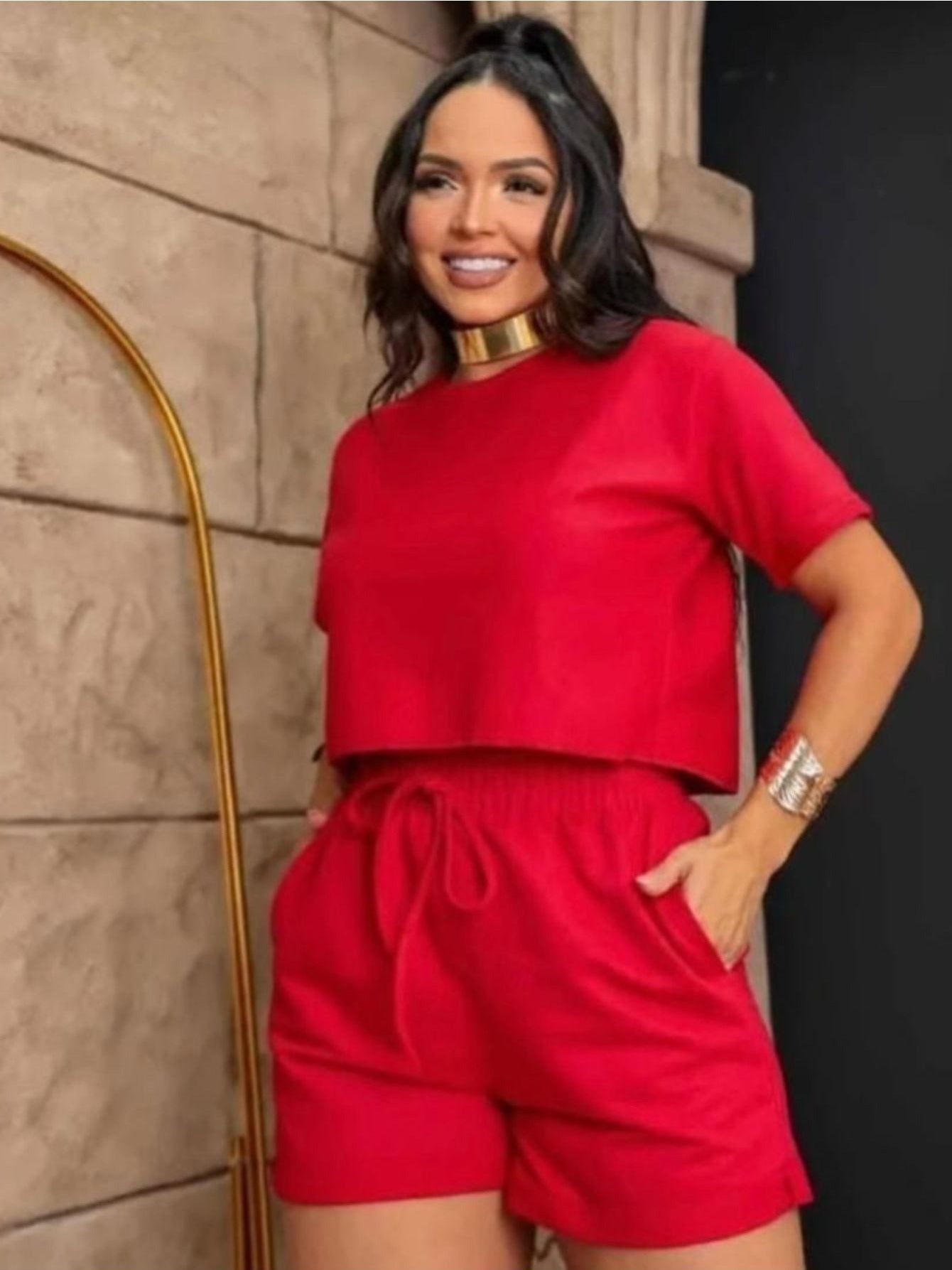Female Moletinho Blouse + Short Comfort & Style Set