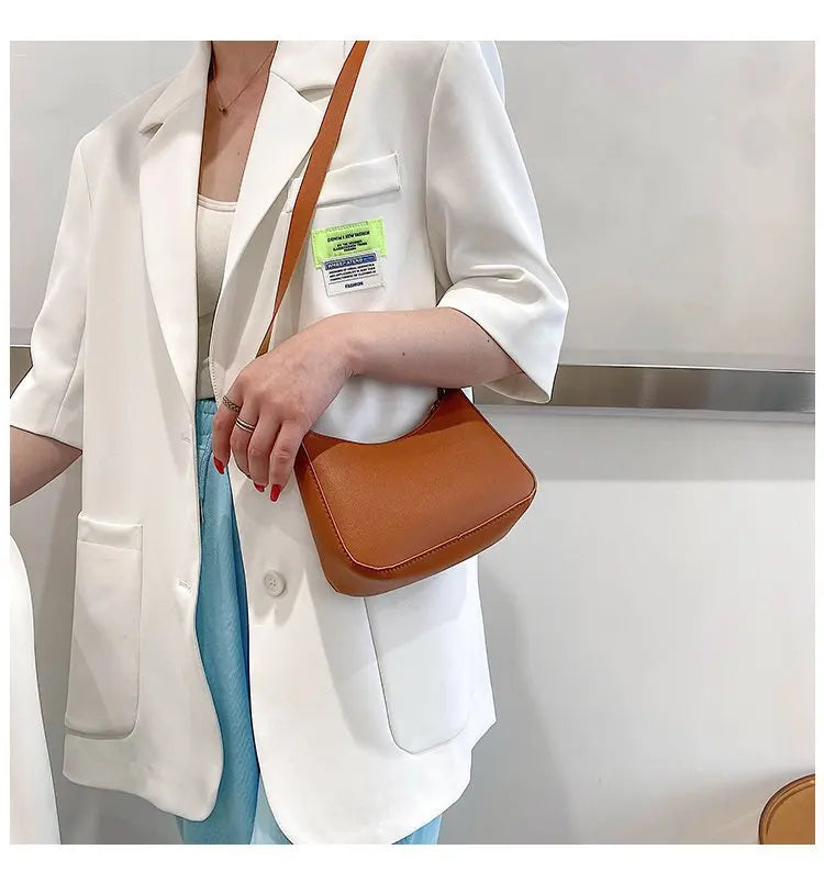 bolsas retro cor sólida couro do plutônio ombro axilas saco casual feminino