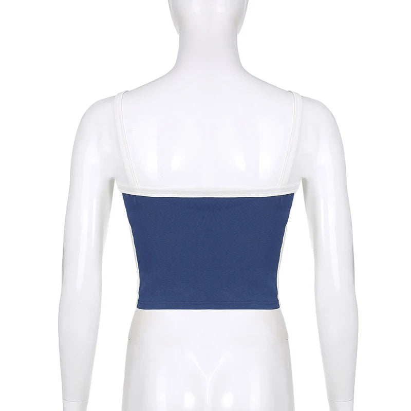 Regata feminina de malha colheita sexy básico vintage