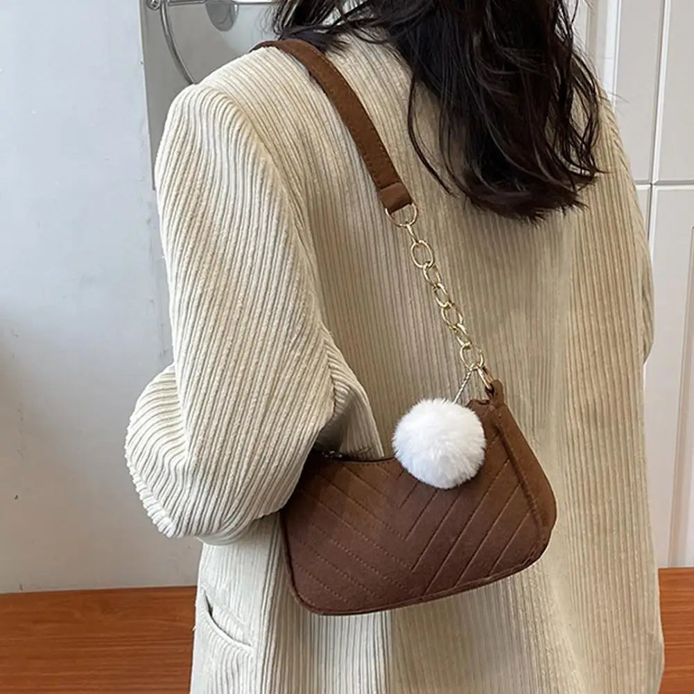 Mini bolsa de ombro feminina moda feltro