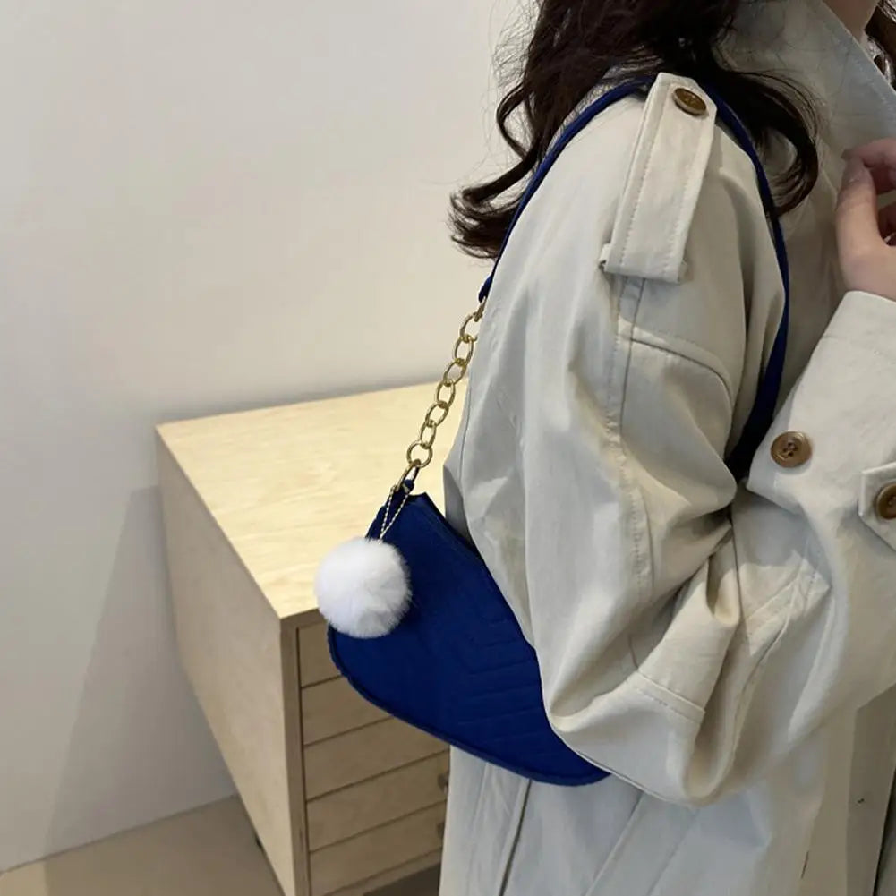 Mini bolsa de ombro feminina moda feltro