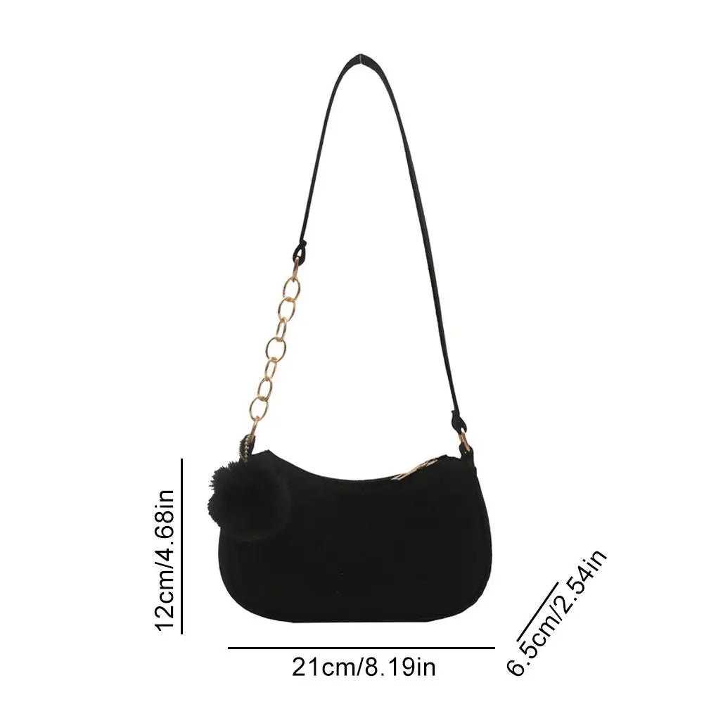 Mini bolsa de ombro feminina moda feltro
