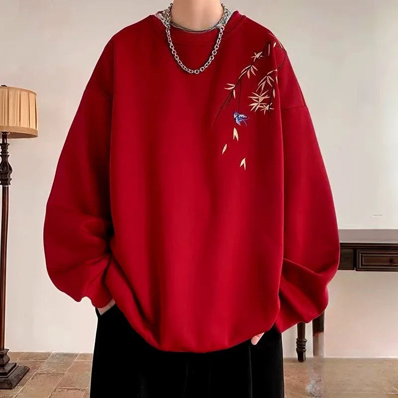 moletom masculino oversized moda solta manga longa