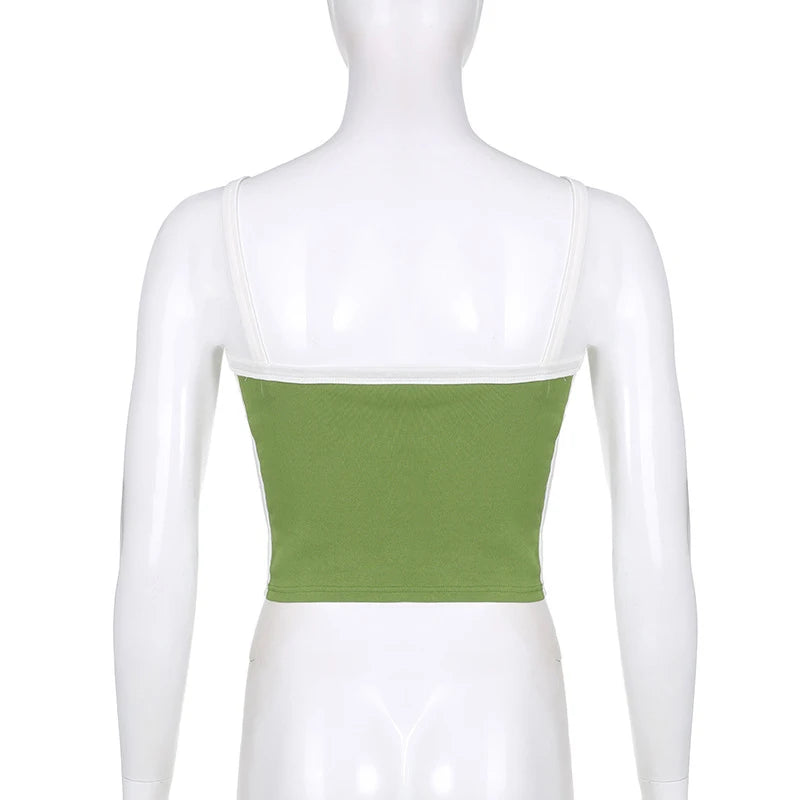 Regata feminina de malha colheita sexy básico vintage