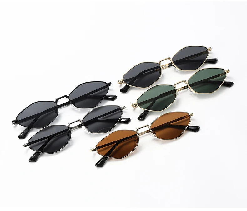 armação polígono óculos de sol feminino