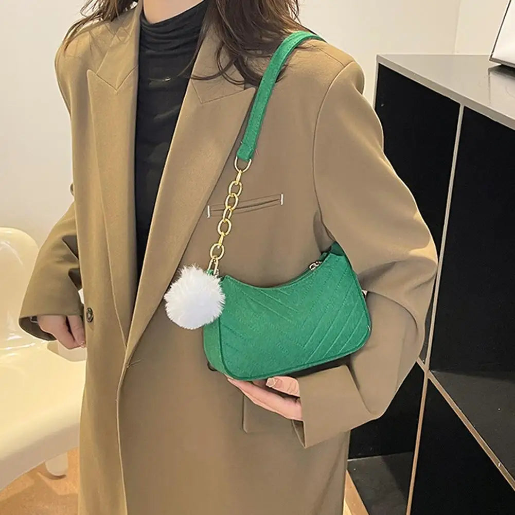 Mini bolsa de ombro feminina moda feltro