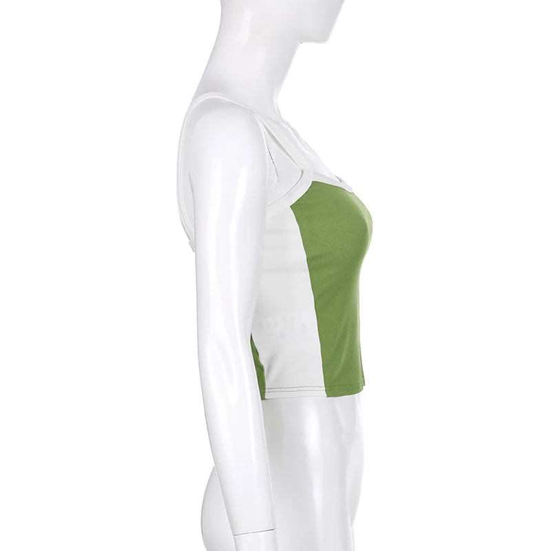 Regata feminina de malha colheita sexy básico vintage