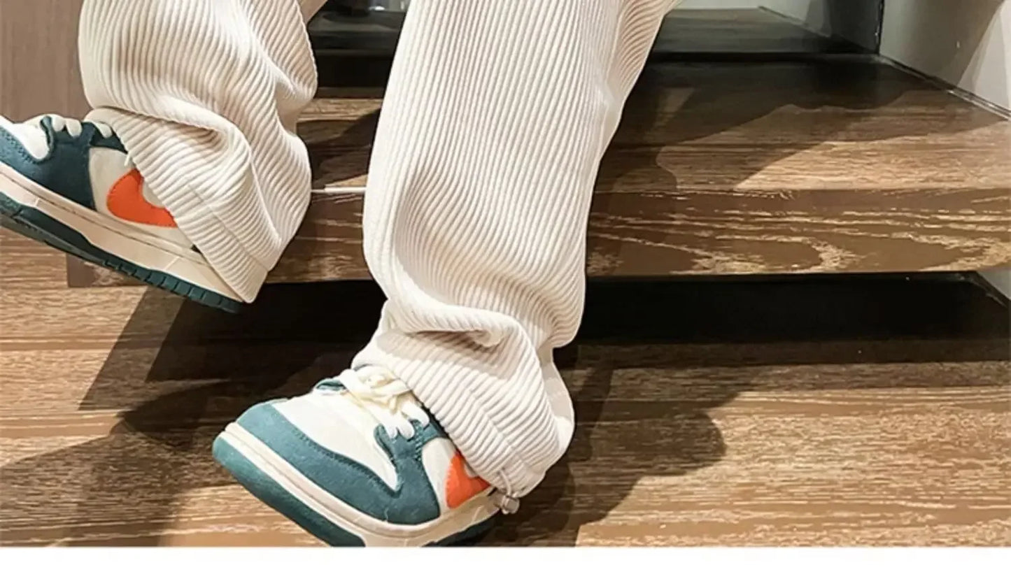 Calça Retro veludo masculino perna reta ajustável.