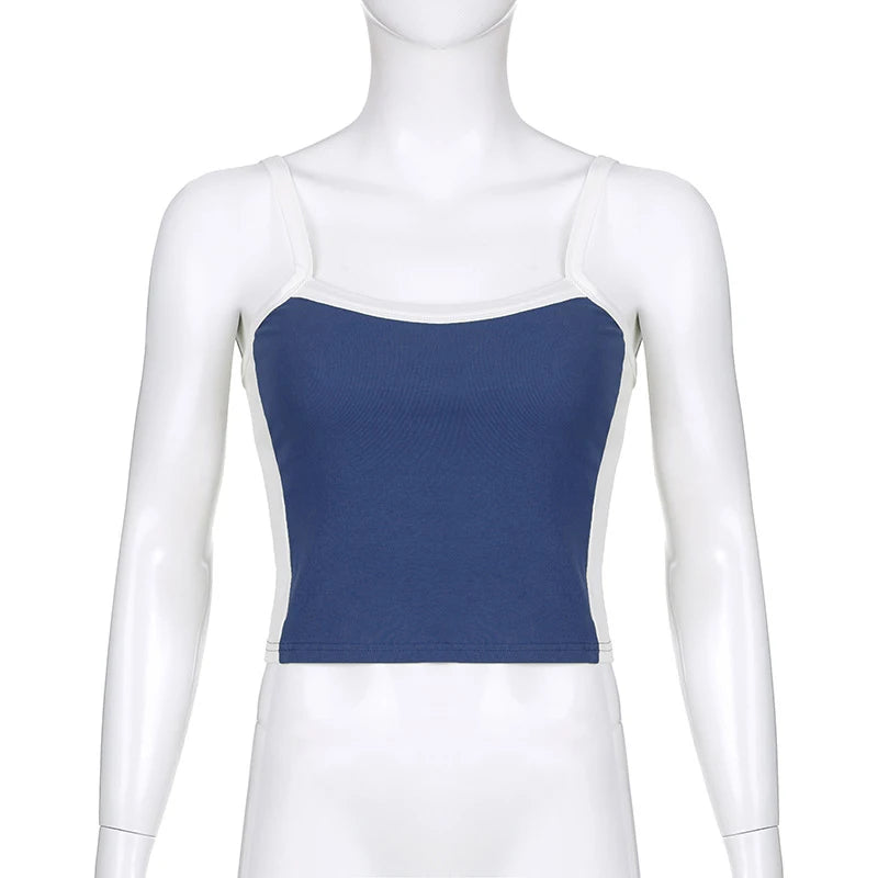 Regata feminina de malha colheita sexy básico vintage