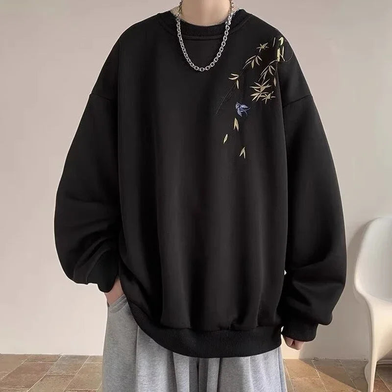 moletom masculino oversized moda solta manga longa