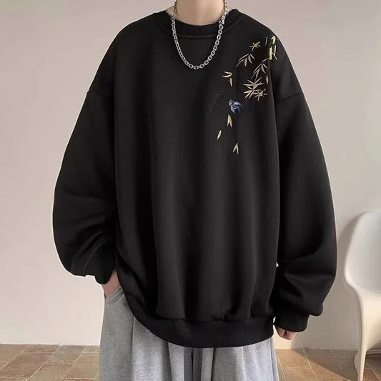 moletom masculino oversized moda solta manga longa