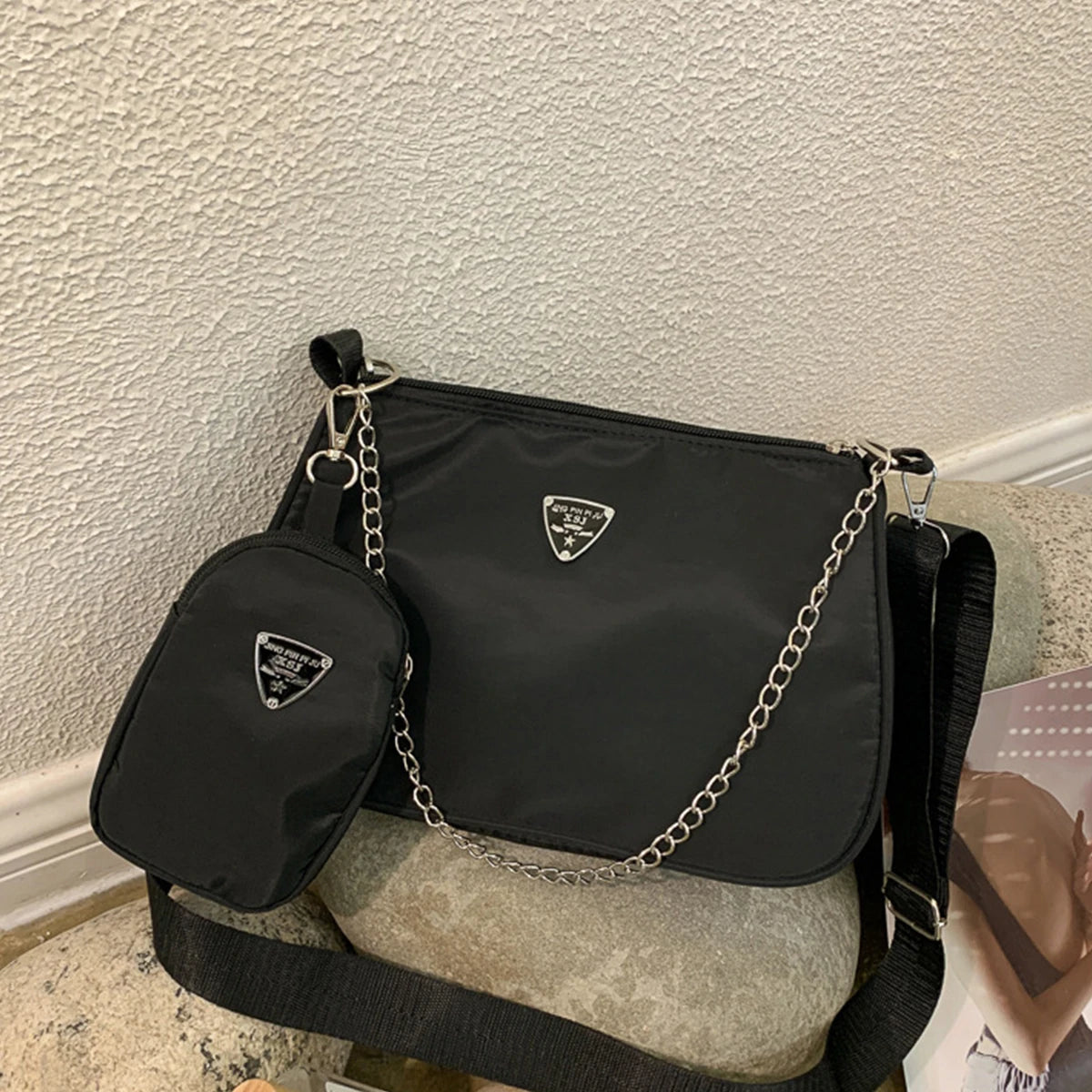 Bolsa crossbody de nylon para mulheres