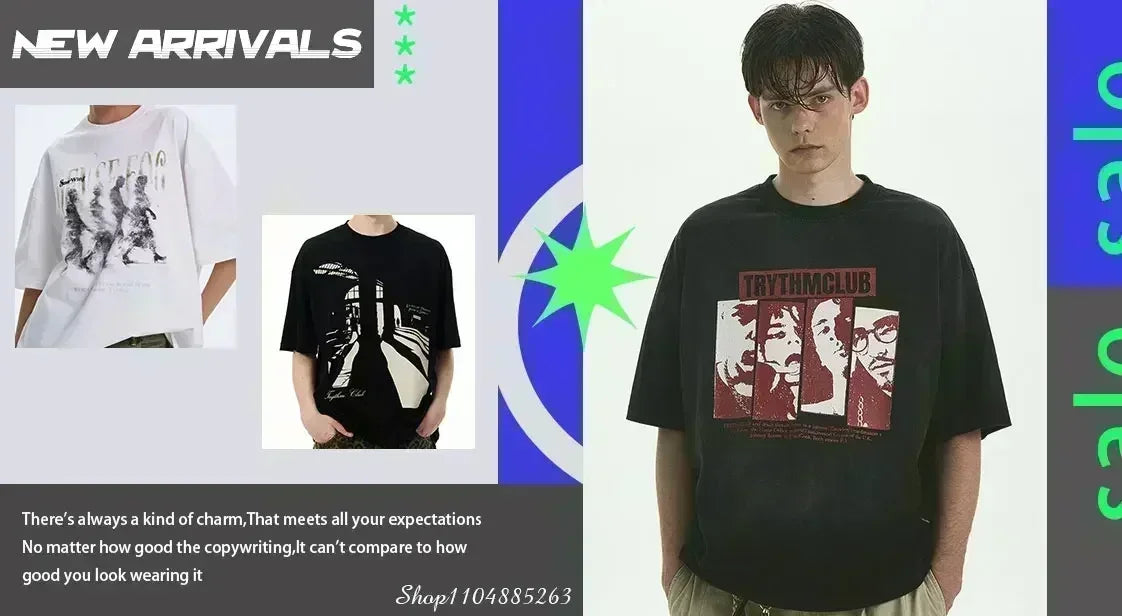 Camiseta masculina e feminina moda americana pesada cruz anjo