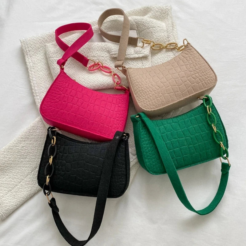 bolsas retro cor sólida couro do plutônio ombro axilas saco casual feminino